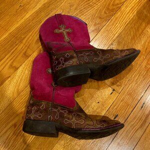 Red and Brown Leather Cowboy Boots